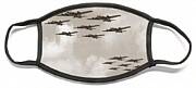 Indian 841 And The B-17 Panoramic Sepia Face Mask Indian 841 And The B-17 Panoramic Sepia Face Mask