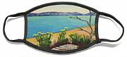 Seaside Island Beach With Flowers Face Mask Seaside Island Beach With Flowers Face Mask