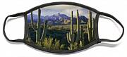 Saguaro Cacti And Santa Catalina Face Mask Saguaro Cacti And Santa Catalina Face Mask