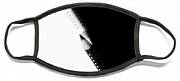 Two Drawing Pencils On A Black And White Surface. Face Mask Two Drawing Pencils On A Black And White Surface. Face Mask