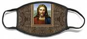 Christ In Red And Blue Face Mask Christ In Red And Blue Face Mask