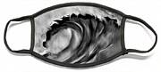 Ocean Wave Abstract - B/w Face Mask Ocean Wave Abstract - B/w Face Mask