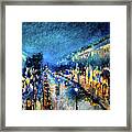 The Boulevard Montmartre At Night By Camille Pissarro 1897 Framed Print