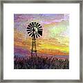 Windmill Sunset 5 - Pastel Colors Framed Print