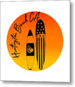 Huntington Beach Surfboards And Sunsets Metal Print