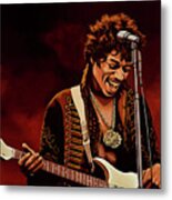 Jimi Hendrix Painting Metal Print