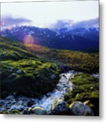 Jotunheimen  National Park - Norway Mountain Stream At Sunrise Near Memurubu And Besseggen Metal Print