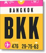 Luggage Tag A - Bkk Bangkok Thailand Metal Print