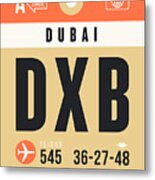 Luggage Tag A - Dxb Dubai Uae Metal Print