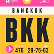 Luggage Tag A - Bkk Bangkok Thailand Poster