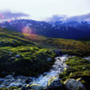 Jotunheimen  National Park - Norway Mountain Stream At Sunrise Near Memurubu And Besseggen Art Print