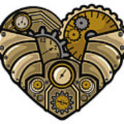 Steampunk Heart Art Print
