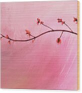 Abstract Maple Flower Branch Wood Print
