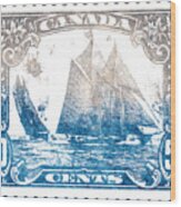 Classic Bluenose Canadian Stamp Wood Print