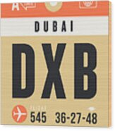 Luggage Tag A - Dxb Dubai Uae Wood Print