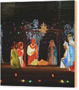 Nativity Scene Wood Print