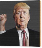 President Donald J Trump Signature Power Fist Tee Tees T-shirt 2020 Wood Print